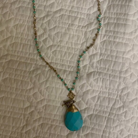 Chico's Blue Turquoise Long Necklace - Picture 5 of 6